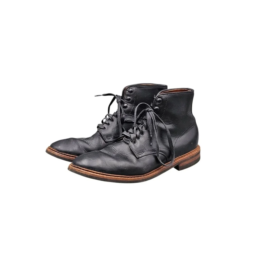 Allen Edmonds Men's Size 10 D US Higgins Mill Black Leather‎ Lace Up Boots READ